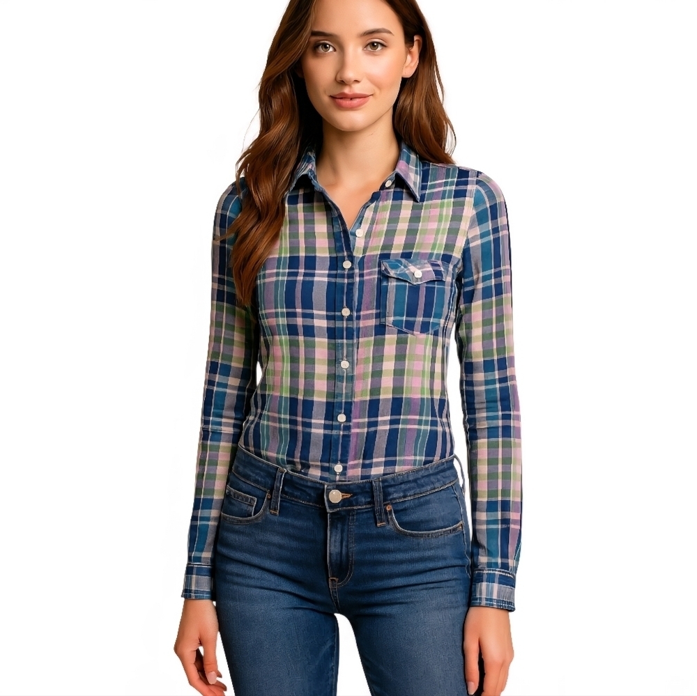 Hollister Multicolor Plaid Shirt. Size S.